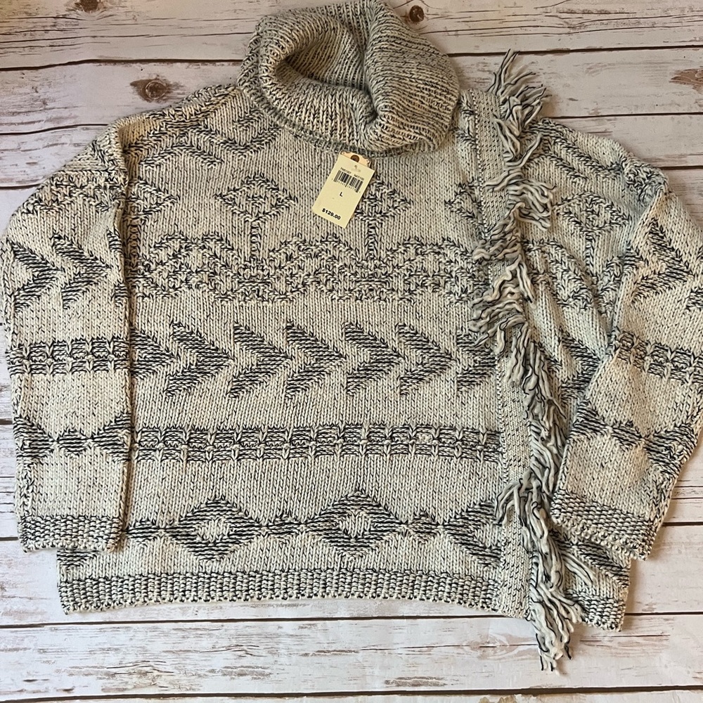 LUCKY BRAND Cozy Fringe Sweater NWT